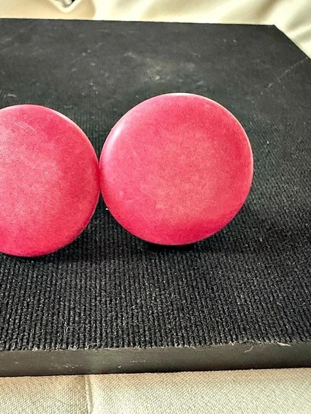 Pink Round Clip-On Earrings